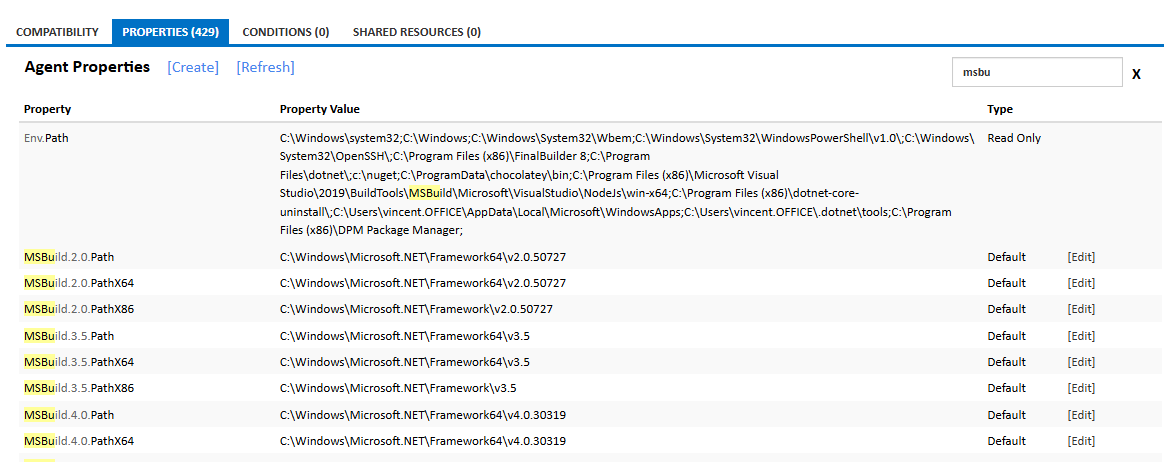 agent properties page